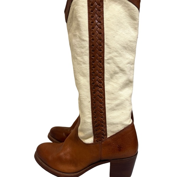 Frye Brown and Cream Heeled Boots - Picture 14 of 15